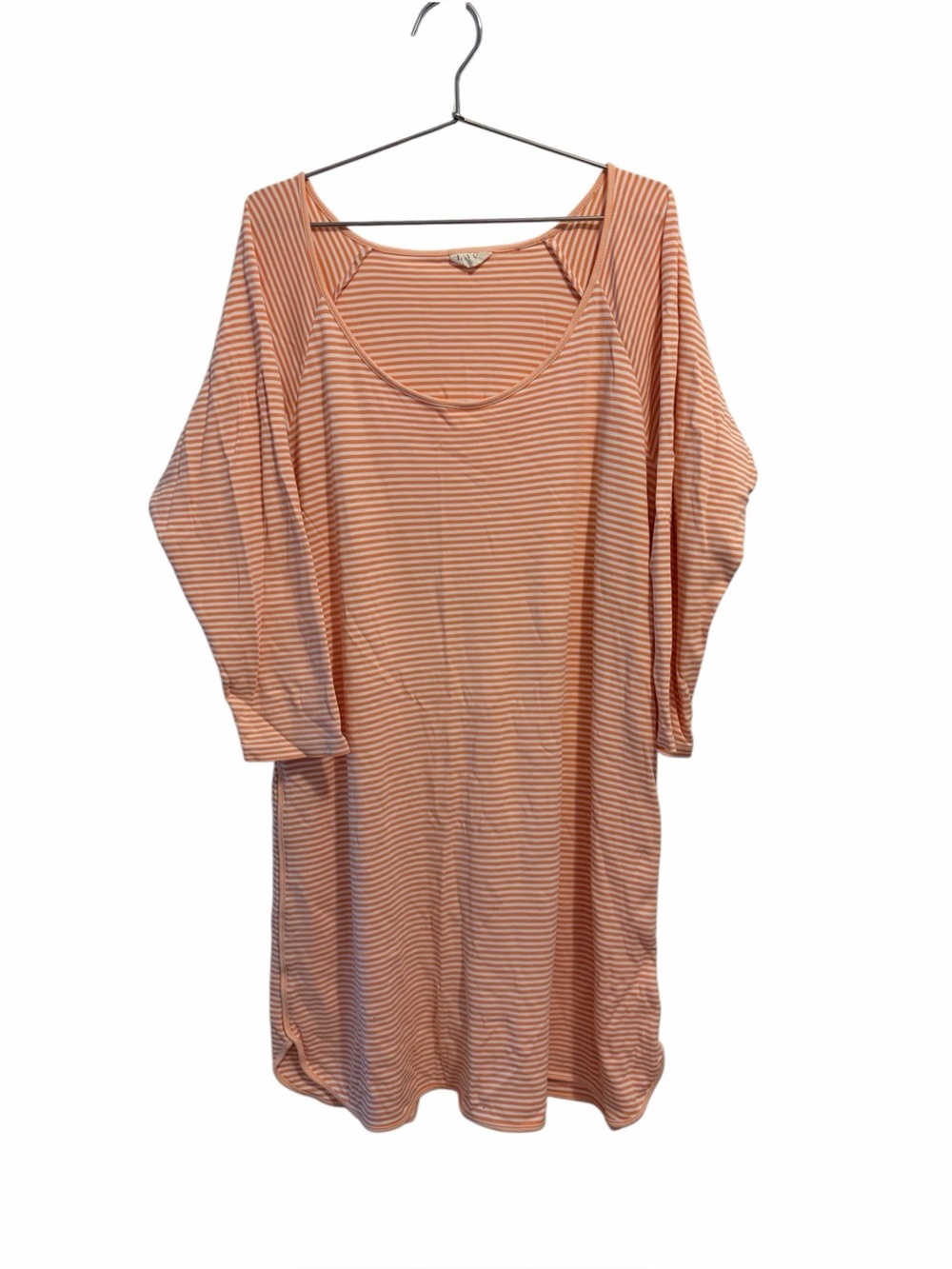 LAKE Pajamas Pima Cotton Striped Nightgown.